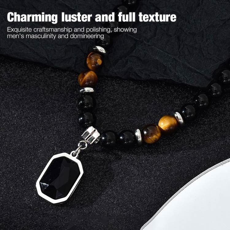 10.10 Super promo -  Natural Energy Tiger Eye Stone Necklace - Bring Health, Wealth, Comes with Jewelry Box