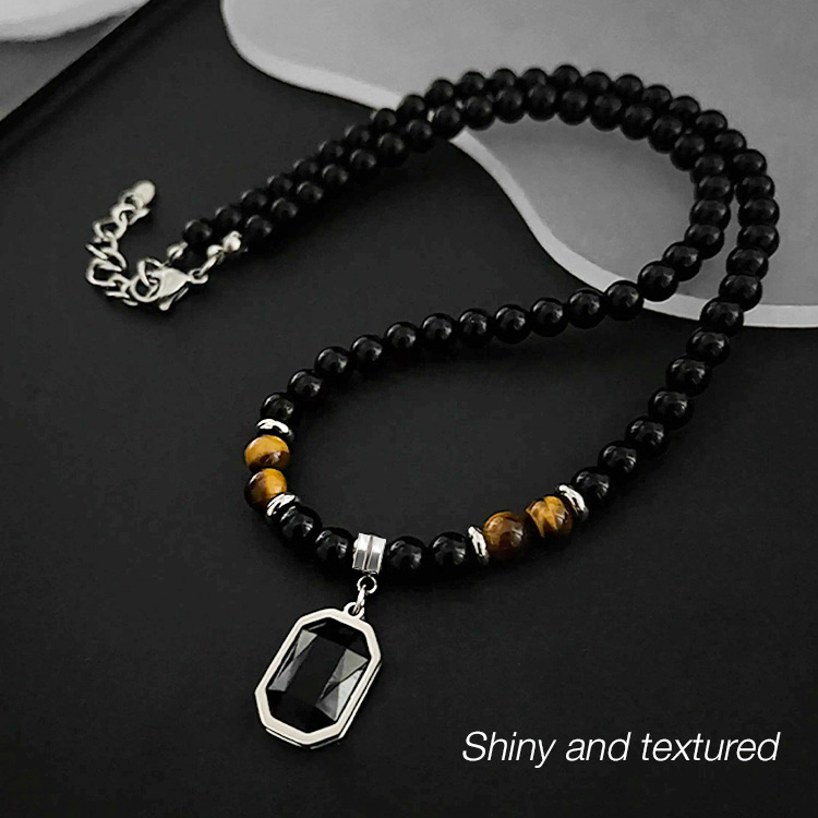 10.10 Super promo -  Natural Energy Tiger Eye Stone Necklace - Bring Health, Wealth, Comes with Jewelry Box