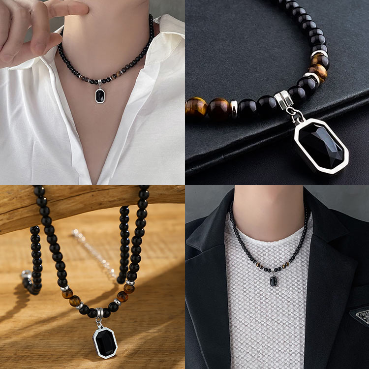 10.10 Super promo -  Natural Energy Tiger Eye Stone Necklace - Bring Health, Wealth, Comes with Jewelry Box