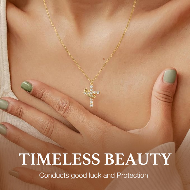 second one only 299 - Sterling Silver Moissanite Cross Pendant Unisex Necklace - Gra certificate, Free Gift box